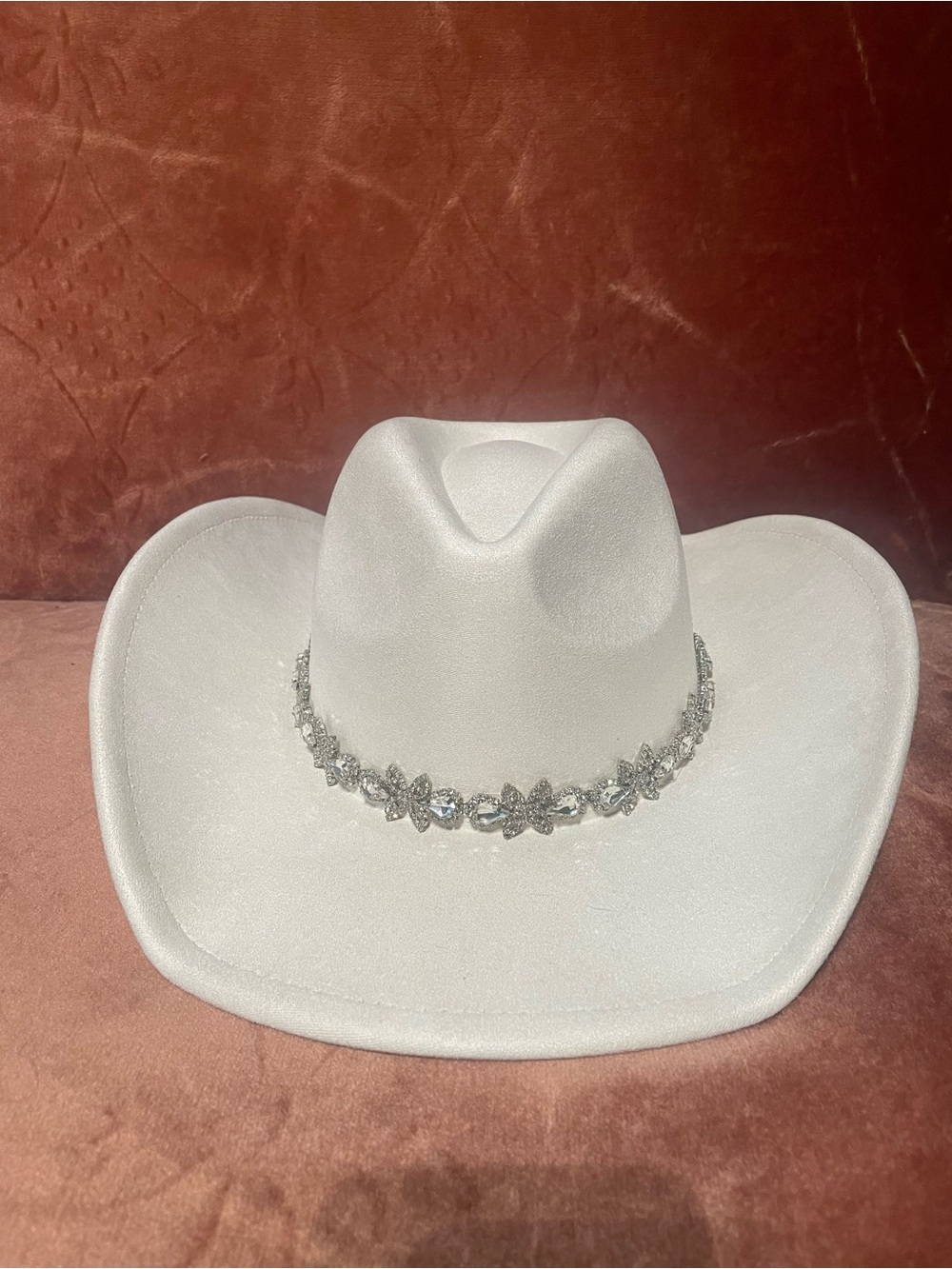 White Cowgirl Hat with rhinestones